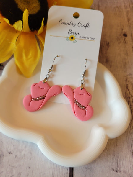 Cowgirl Sparkle - Pink Country Craft Barn Earrings (E-481)