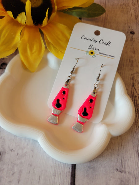 Groovy Flow Lava Lamp - Neon Pink Country Craft Barn Earrings (E-480)