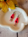 Groovy Flow Lava Lamp - Neon Pink Country Craft Barn Earrings (E-480)