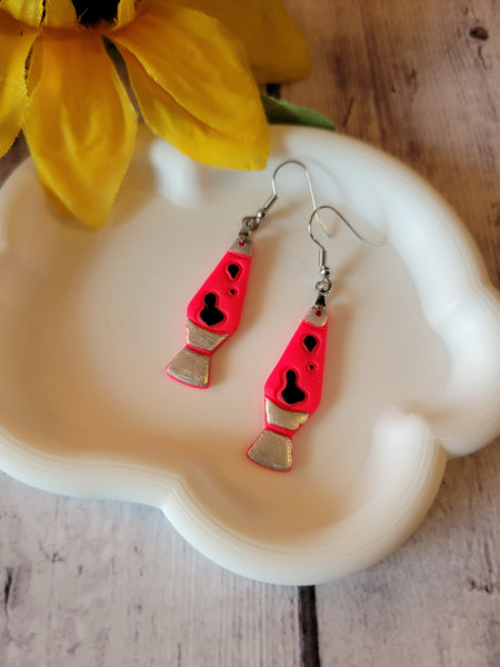 Groovy Flow Lava Lamp - Neon Pink Country Craft Barn Earrings (E-480)