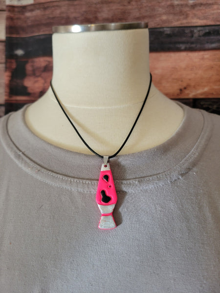 Retro Glow Lava Lamp - Neon Pink Country Craft Barn Necklace (NL-668)