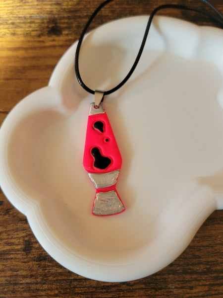Retro Glow Lava Lamp - Neon Pink Country Craft Barn Necklace (NL-668)