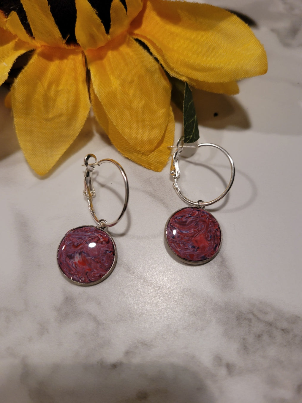 Freedom Whirl - Red,White, and Blue Country Craft Barn Earrings (E-482)