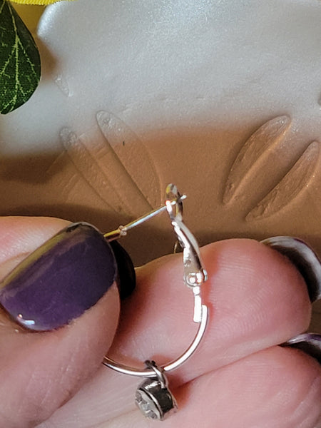 Sunlit Teardrop Shine - White Country Craft Barn Earrings (E-485)