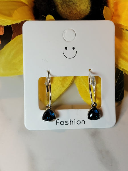 Sunlit Triangle Shine - Blue Country Craft Barn Earrings (E-486)