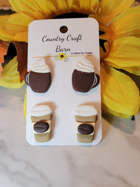 Latte Love - Neutral Country Craft Barn Earrings (SS-010)