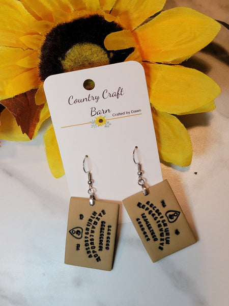 Mystic Message - Brown Country Craft Barn Earrings (E-489)
