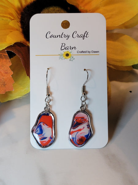 Americana Marble - Multi Country Craft Barn Earrings (E-490)
