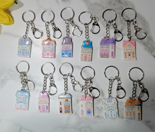 Nostalgic Houses of Spice - Country Craft Barn Key Chains/Handbag Charms (PC-017)