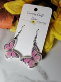 Spring Flight - Pink Country Craft Barn Earrings (E-492)