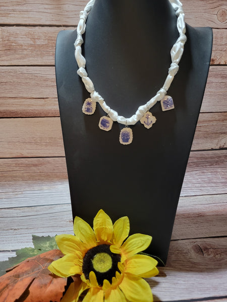 Seaside Story - White/Blue Craft Barn Necklace (NL-005)