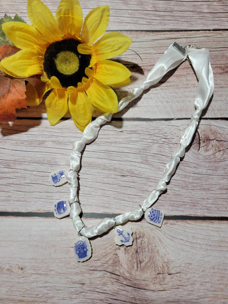Seaside Story - White/Blue Craft Barn Necklace (NL-005)