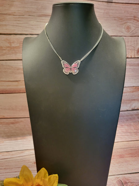 Garden Flutter - Pink Country Craft Barn Necklace (NL-003)