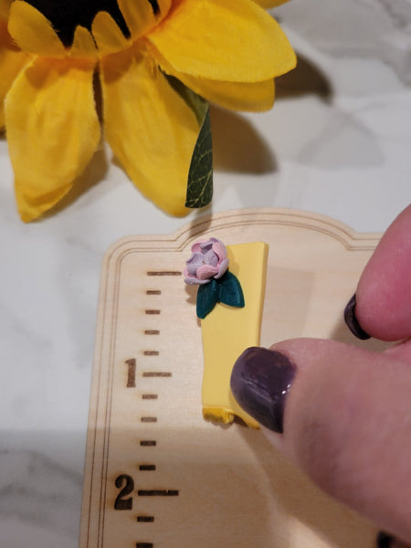 Country Garden Boot -Yellow/Purple Craft Barn Hat Pin (HP-002)