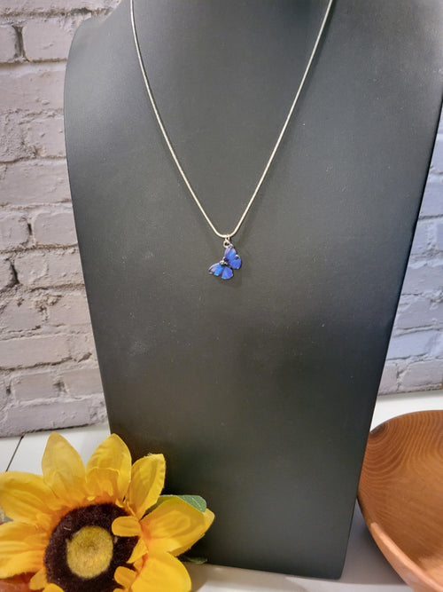 Blue Sky Butterfly - Blue Craft Barn Necklace (NL-008)