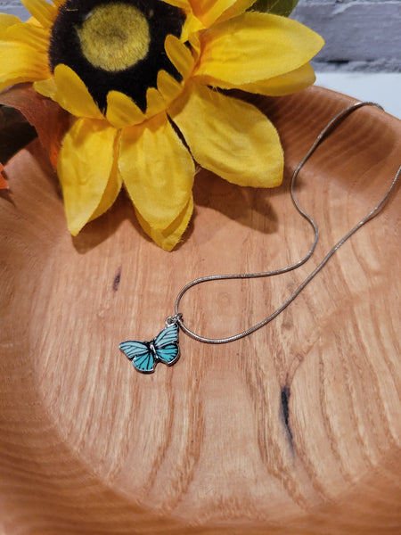 Turquoise Wings Butterfly - Blue Craft Barn Necklace (NL-009)