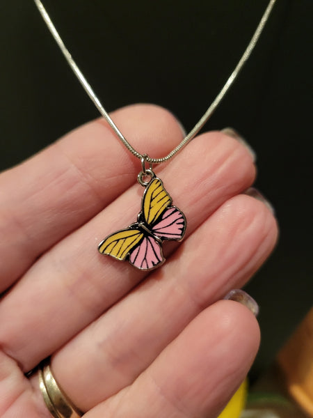 Sunrise Flutter - Yellow/Pink Craft Barn Necklace (NL-010)