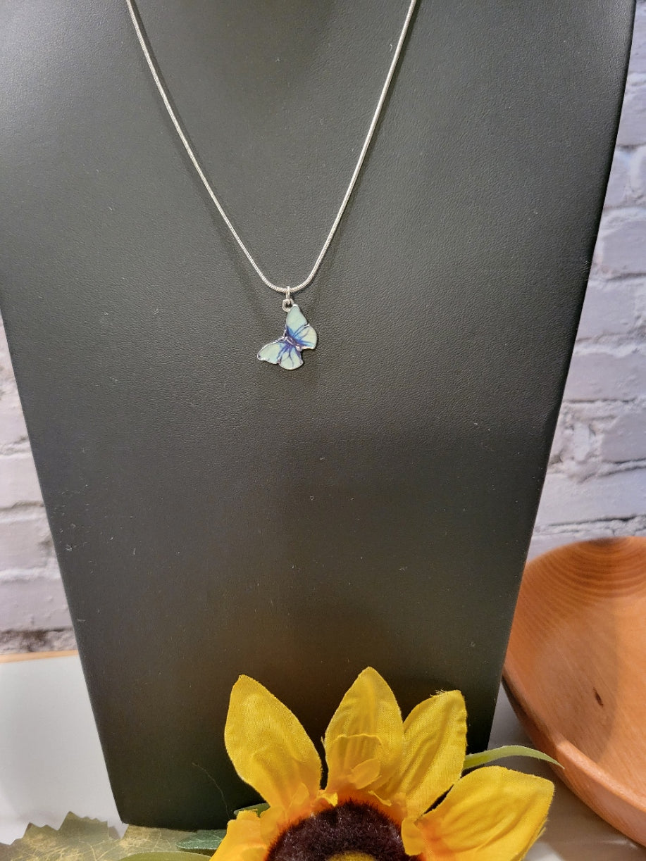 Tranquil Flight - Blue Craft Barn Necklace (NL-011)