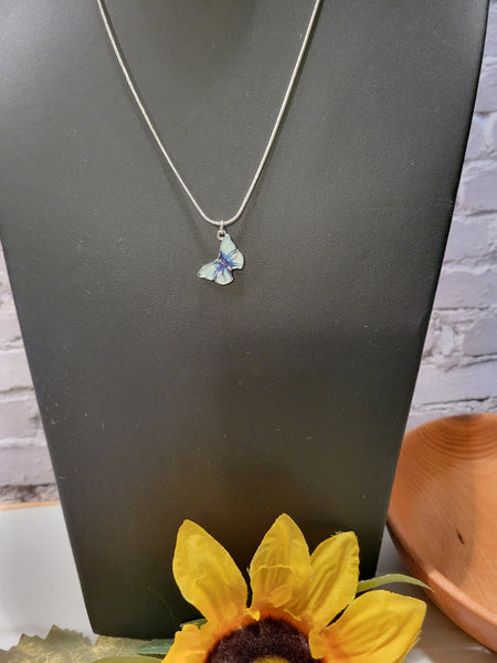 Tranquil Flight - Blue Craft Barn Necklace (NL-011)