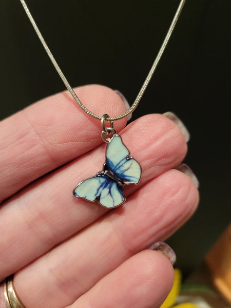 Tranquil Flight - Blue Craft Barn Necklace (NL-011)