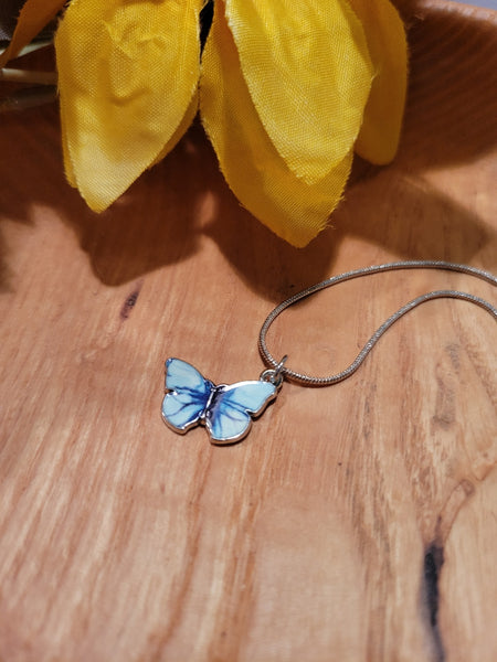 Tranquil Flight - Blue Craft Barn Necklace (NL-011)