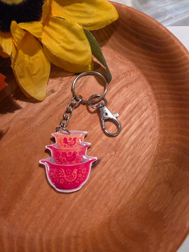 Nostalgic Pyrex - Country Craft Barn Key Chain/Purse Charm (PC-019R)