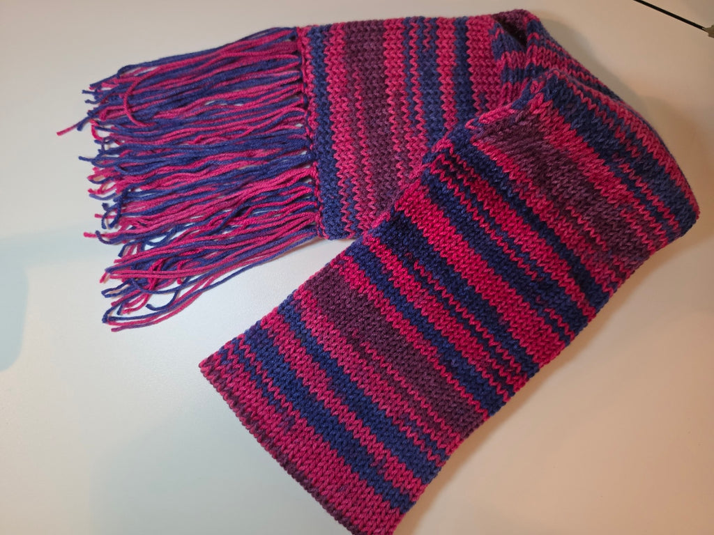 Serenity - Pink/Purple/Blue Country Craft Barn Fringe Scarf (KS-1013)
