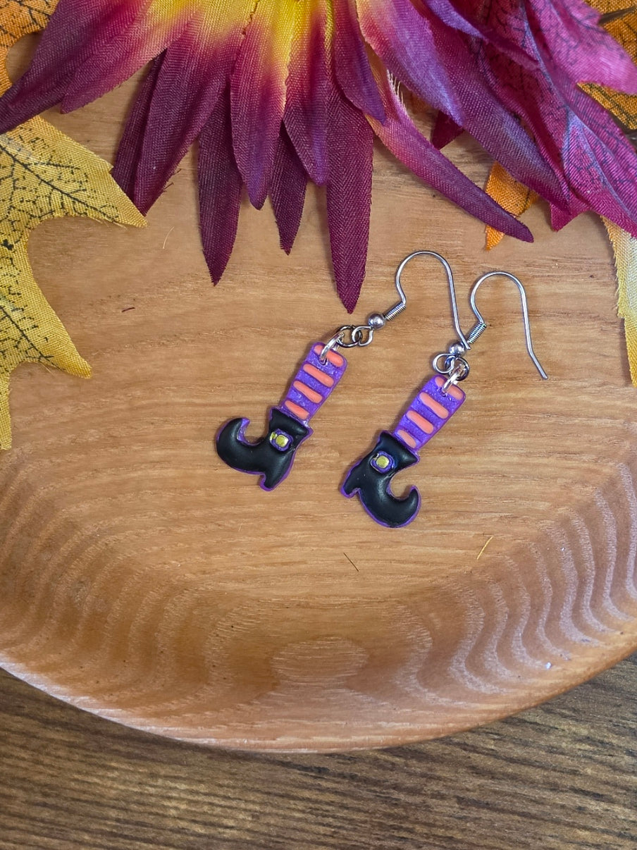 🧙‍♀️ Wicked Stripes - Purple Country Craft Barn Earrings (E-497)