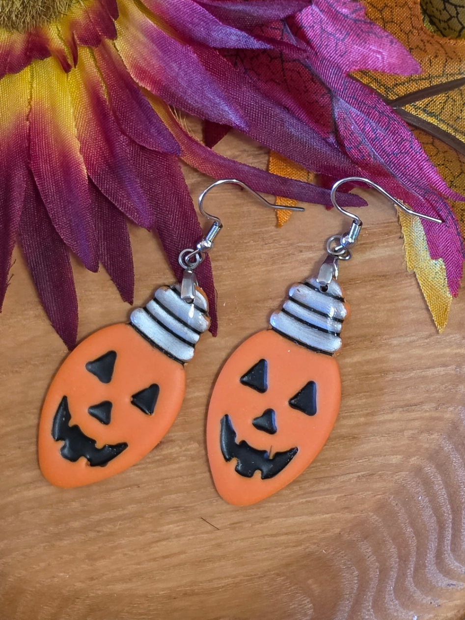 🎃 Pumpkin Glow - Orange Country Craft Barn Earrings (E-499)