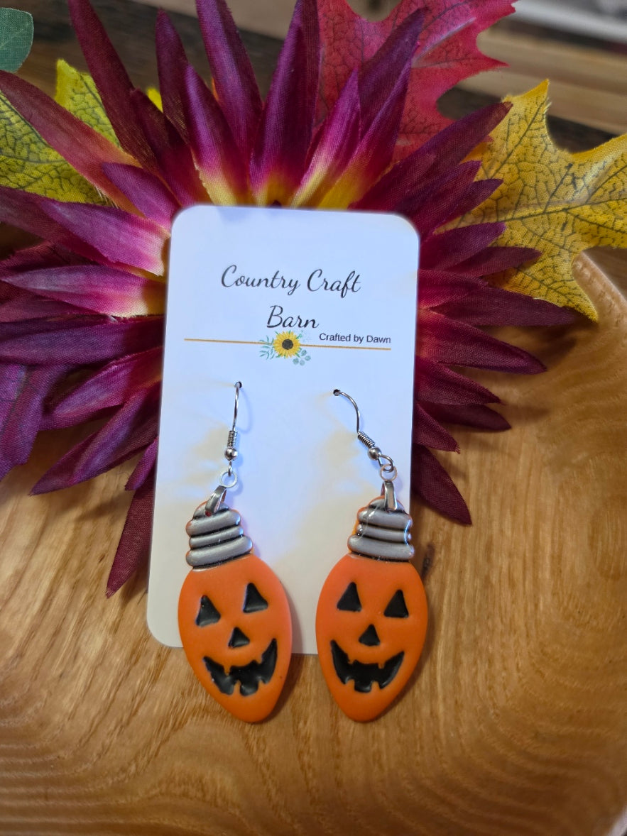 🎃 Pumpkin Glow - Orange Country Craft Barn Earrings (E-499)