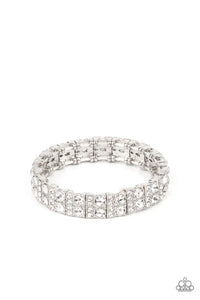 Mic Dropping Drama - White Paparazzi Bracelet (PZ-5214)