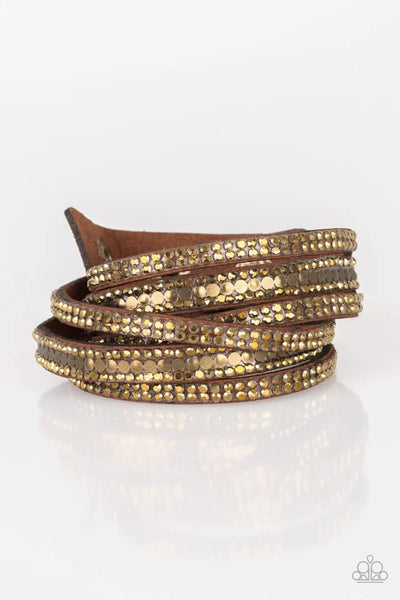 Rock Star Attitude -  Brass Wrap Bracelet Paparazzi