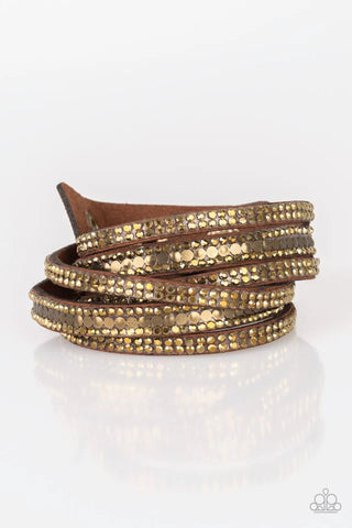 Rock Star Attitude -  Brass Wrap Bracelet Paparazzi