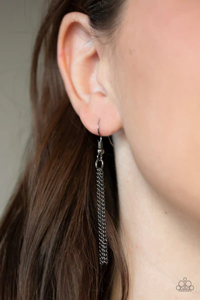 Artificial Arches - Black Paparazzi Necklace (PZ-3768)