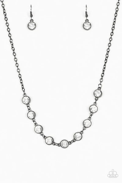 Starlit Socials - Black Paparazzi Necklace (PZ-5089)