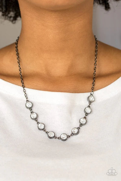 Starlit Socials - Black Paparazzi Necklace (PZ-5089)