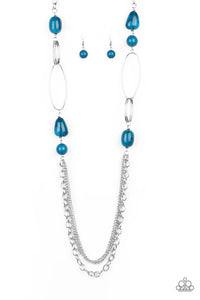 Paparazzi ♥ Pleasant Promenade - Blue ♥ Necklace (PZ-3868)