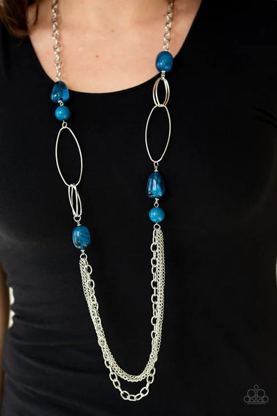 Paparazzi ♥ Pleasant Promenade - Blue ♥ Necklace (PZ-3868)