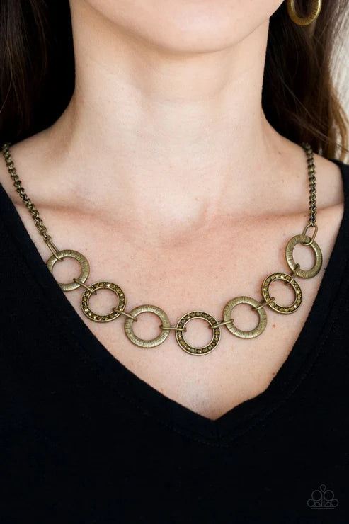 Modern Day Madonna - Brass Paparazzi Necklace (PZ-1295)