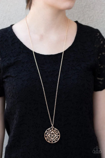 Mandala Melody - Rose Gold - January FF Exclusive Paparazzi Necklace (PZ-3994)