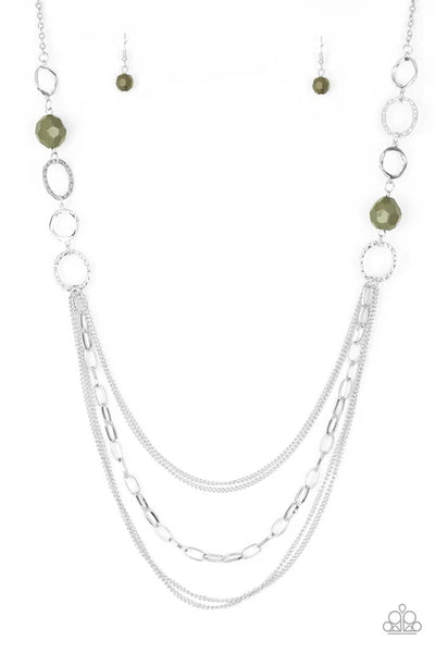 Margarita Masquerades - Green Paparazzi Necklace (PZ-5604)