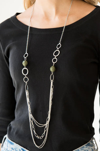 Margarita Masquerades - Green Paparazzi Necklace (PZ-5604)