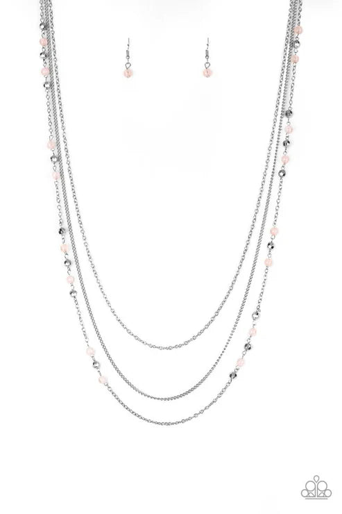 Colorful Cadence - Pink Paparazzi Necklace  (PZ-4616)