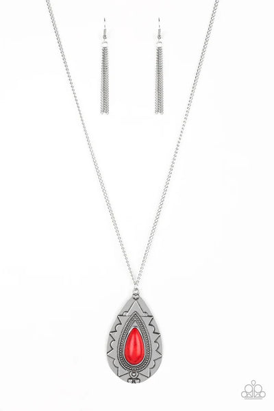 Sedona Solstice - Red Paparazzi Necklace (PZ-5092)