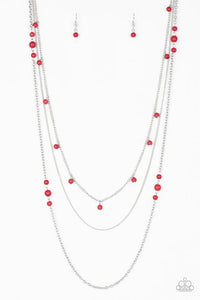 Laying The Groundwork - Red Paparazzi Necklace (PZ-3774)