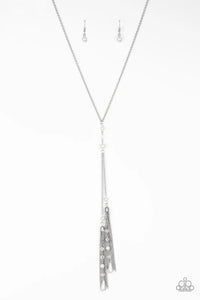 Timeless Tassels - Silver Paparazzi Necklace (PZ-1918)