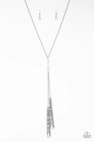 Timeless Tassels - Silver Paparazzi Necklace (PZ-1918)