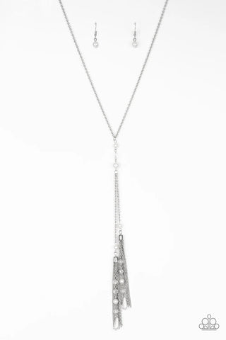 Timeless Tassels - Silver Paparazzi Necklace (PZ-1918)