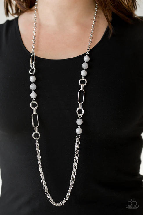 CACHE Me Out - Silver Paparazzi Necklace (PZ-2231)