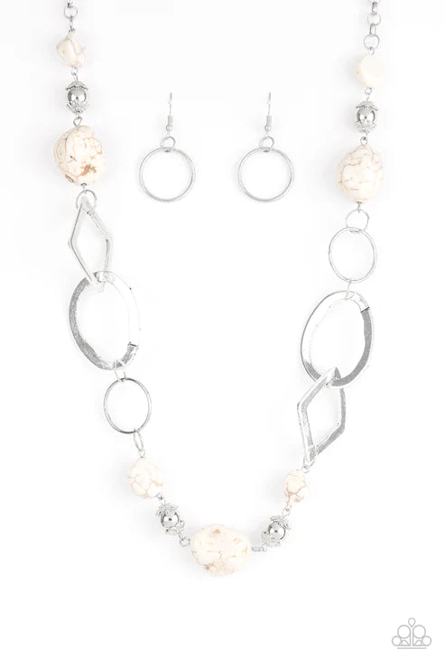 Thats TERRA-ific! - White Paparazzi Necklace (PZ-1071)